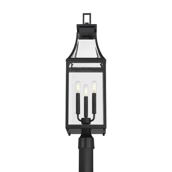 Emery 3-Light Outdoor Post Lantern in Matte Black - Image 5
