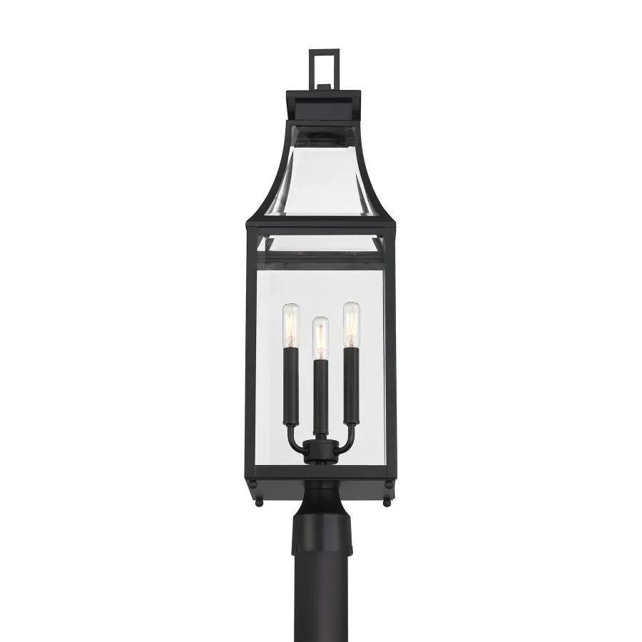 Emery 3-Light Outdoor Post Lantern in Matte Black - Image 5