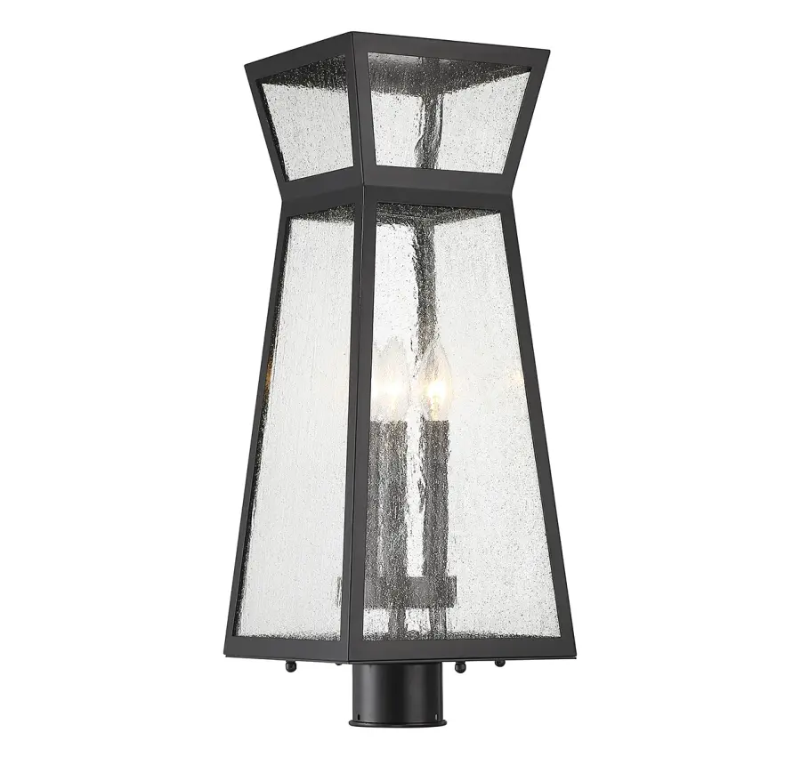 Millford 3-Light Outdoor Post Lantern in Matte Black - Image 1