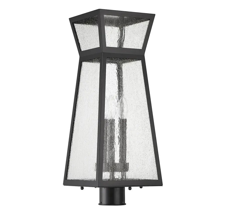Millford 3-Light Outdoor Post Lantern in Matte Black - Image 2