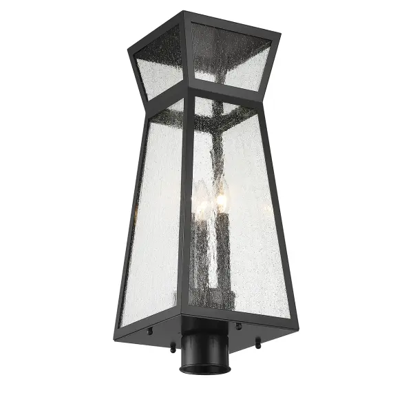 Millford 3-Light Outdoor Post Lantern in Matte Black - Image 3