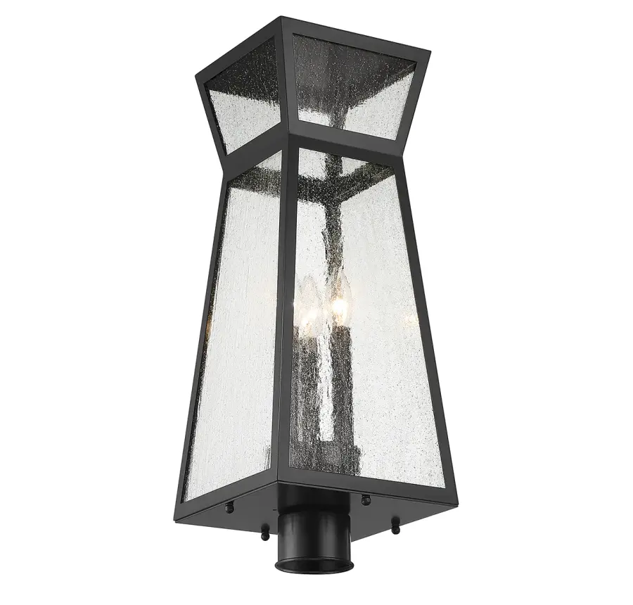 Millford 3-Light Outdoor Post Lantern in Matte Black - Image 3
