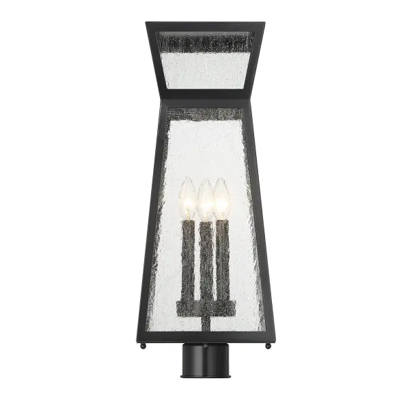 Millford 3-Light Outdoor Post Lantern in Matte Black - Image 4