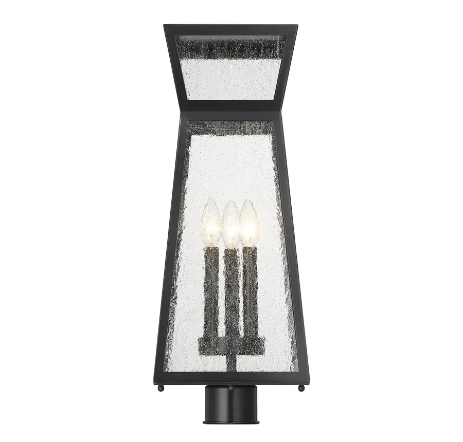 Millford 3-Light Outdoor Post Lantern in Matte Black - Image 4