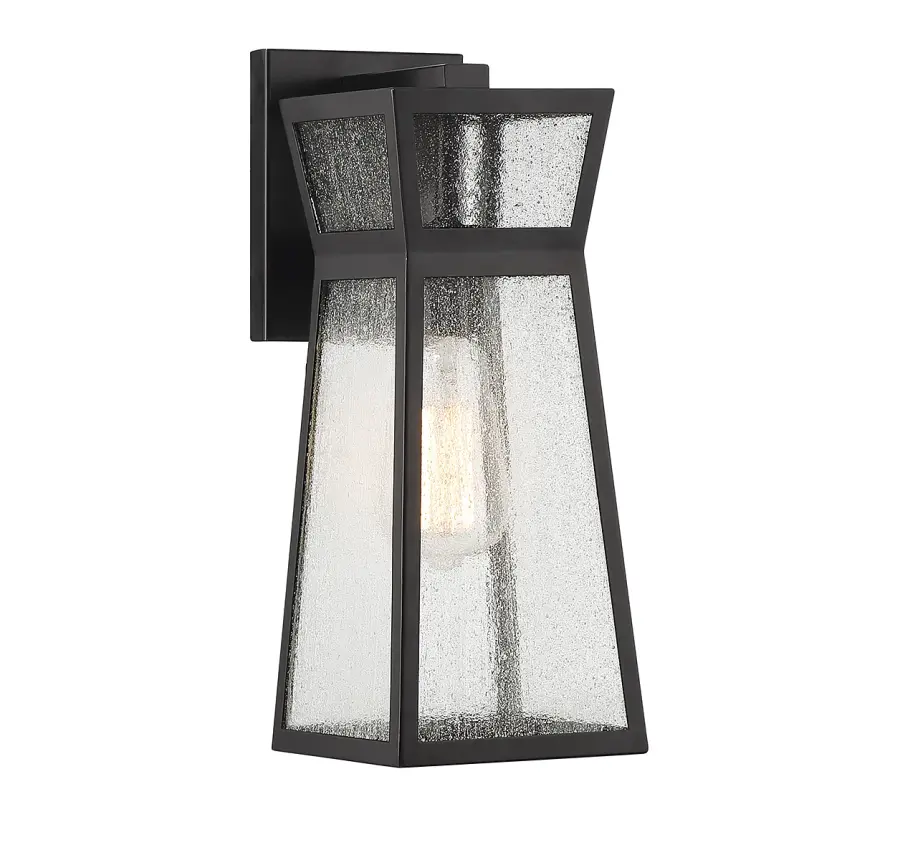Millford 1-Light Outdoor Wall Lantern in Matte Black - Image 1