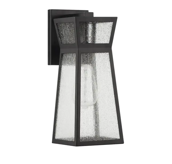 Millford 1-Light Outdoor Wall Lantern in Matte Black - alternate view