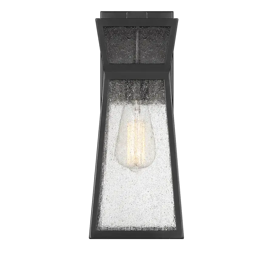 Millford 1-Light Outdoor Wall Lantern in Matte Black - Image 3
