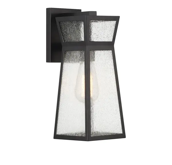 Millford 1-Light Outdoor Wall Lantern in Matte Black - Image 4