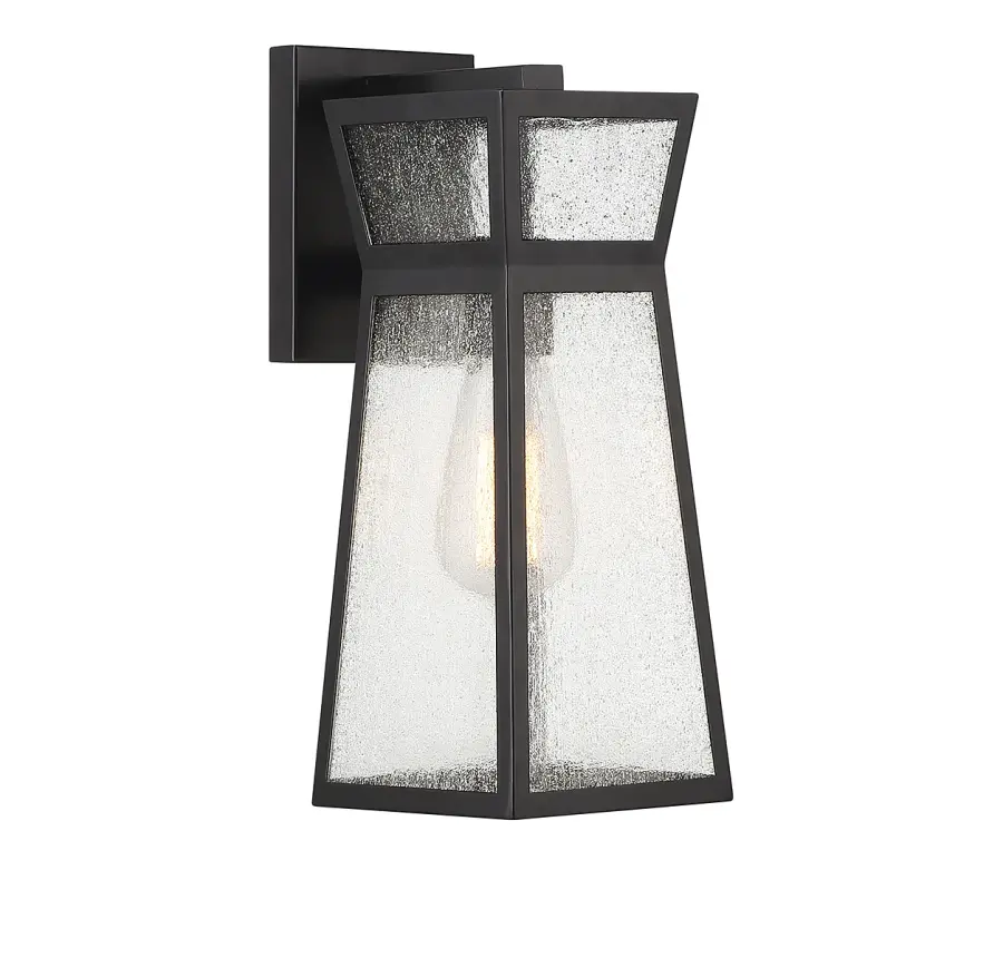 Millford 1-Light Outdoor Wall Lantern in Matte Black - Image 4