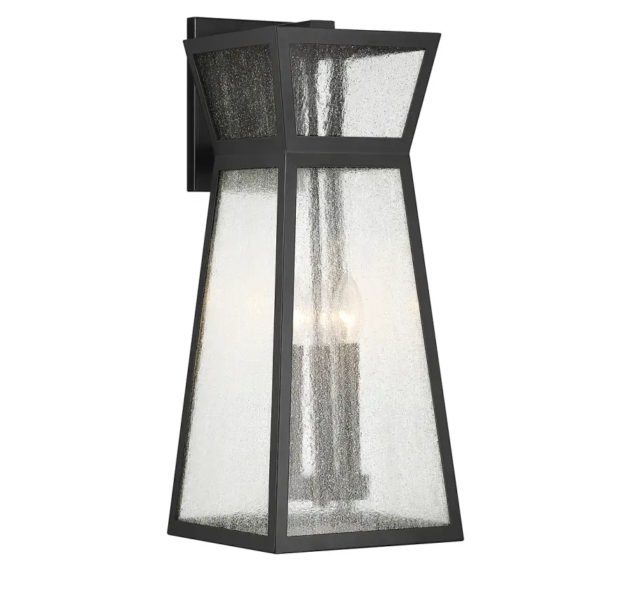 Millford 3-Light Outdoor Wall Lantern in Matte Black - Image 1