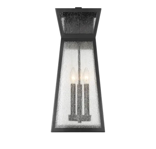 Millford 3-Light Outdoor Wall Lantern in Matte Black - Image 3