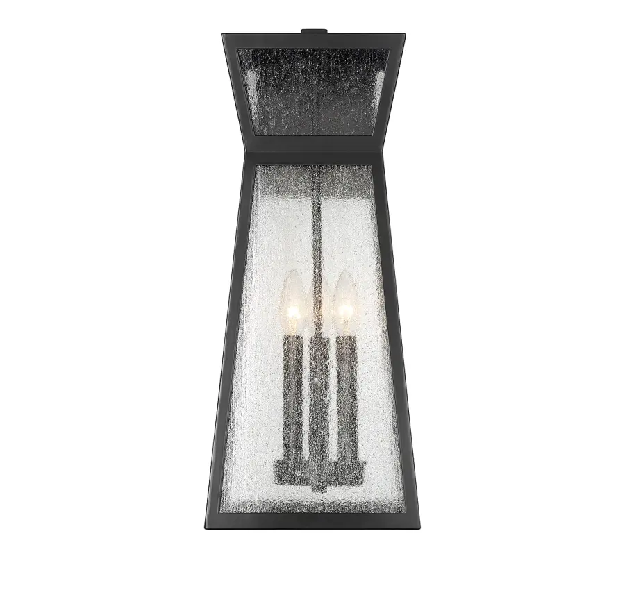 Millford 3-Light Outdoor Wall Lantern in Matte Black - Image 3
