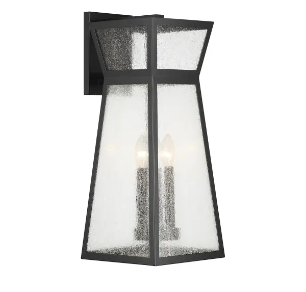 Millford 3-Light Outdoor Wall Lantern in Matte Black - Image 4