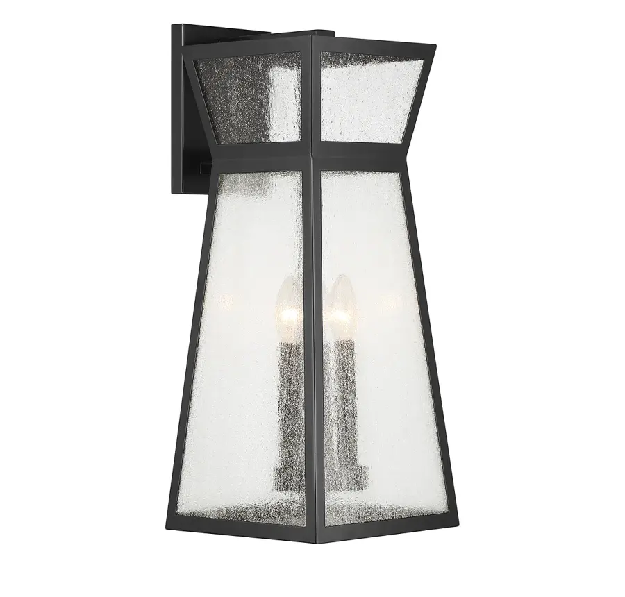 Millford 3-Light Outdoor Wall Lantern in Matte Black - Image 4
