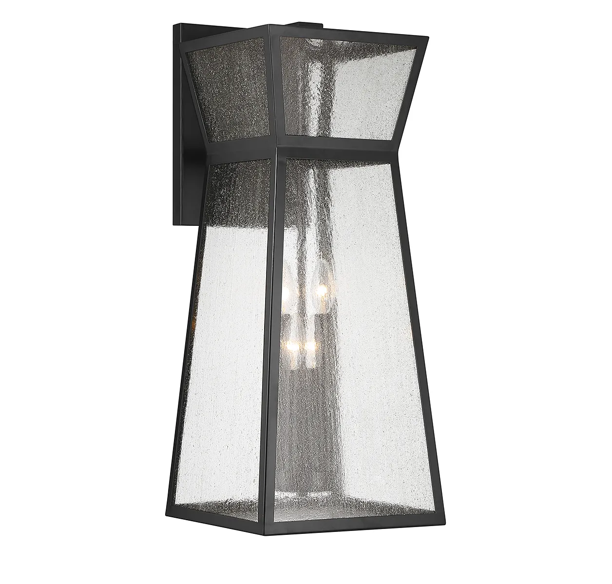 Millford Four Light Outdoor Wall Lantern in Matte Black