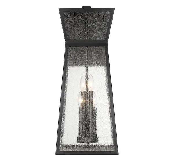 Millford 4-Light Outdoor Wall Lantern in Matte Black - Image 3
