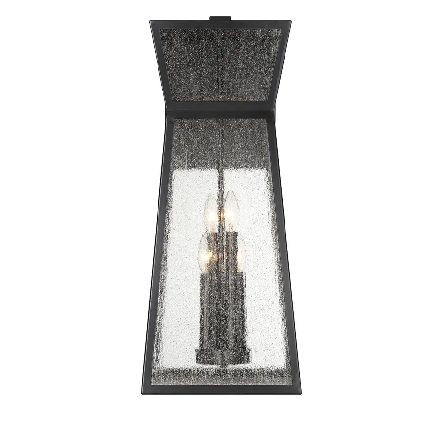 Millford 4-Light Outdoor Wall Lantern in Matte Black - Image 3