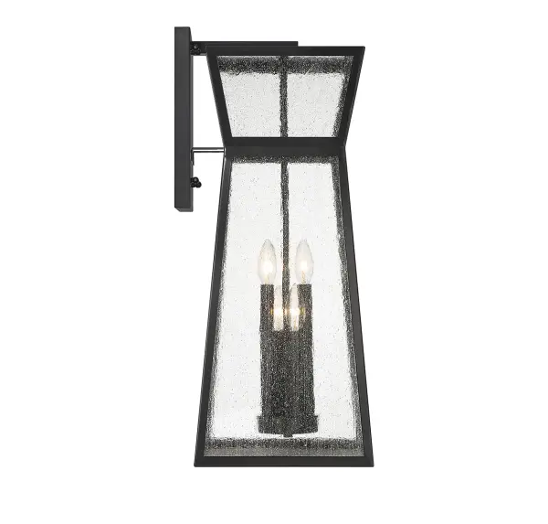 Millford 4-Light Outdoor Wall Lantern in Matte Black - Image 5