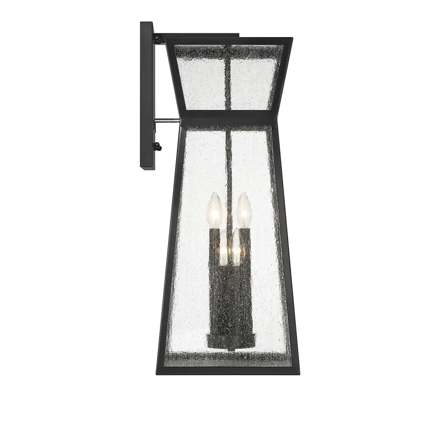 Millford 4-Light Outdoor Wall Lantern in Matte Black - Image 5