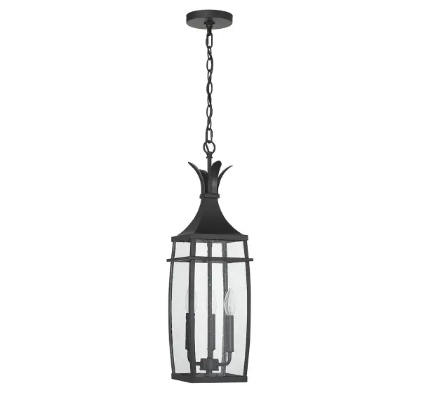 Montpelier 3-Light Outdoor Hanging Lantern in Matte Black - alternate view