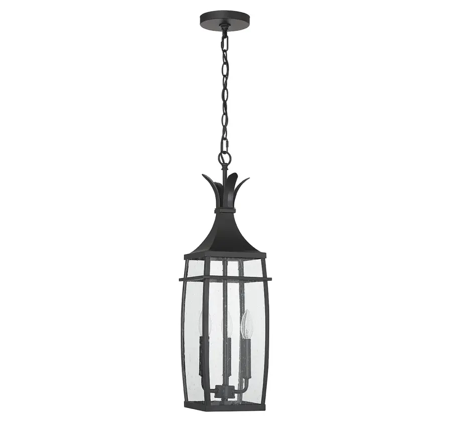 Montpelier 3-Light Outdoor Hanging Lantern in Matte Black - Image 2