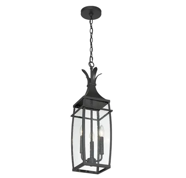 Montpelier 3-Light Outdoor Hanging Lantern in Matte Black - Image 3
