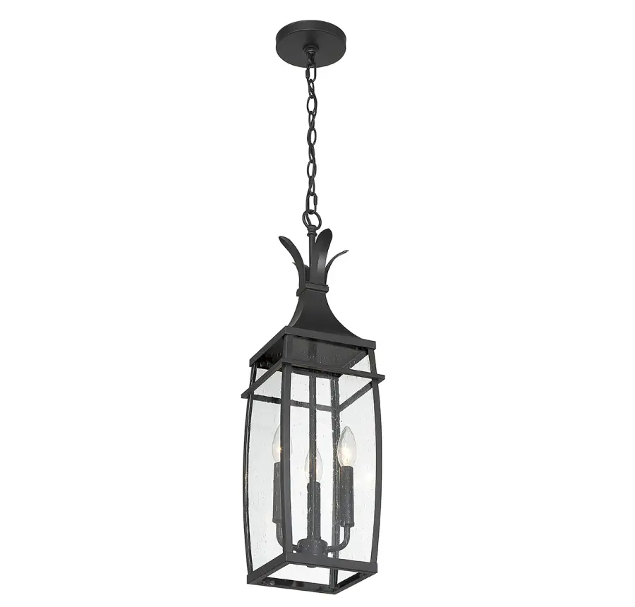 Montpelier 3-Light Outdoor Hanging Lantern in Matte Black - Image 3