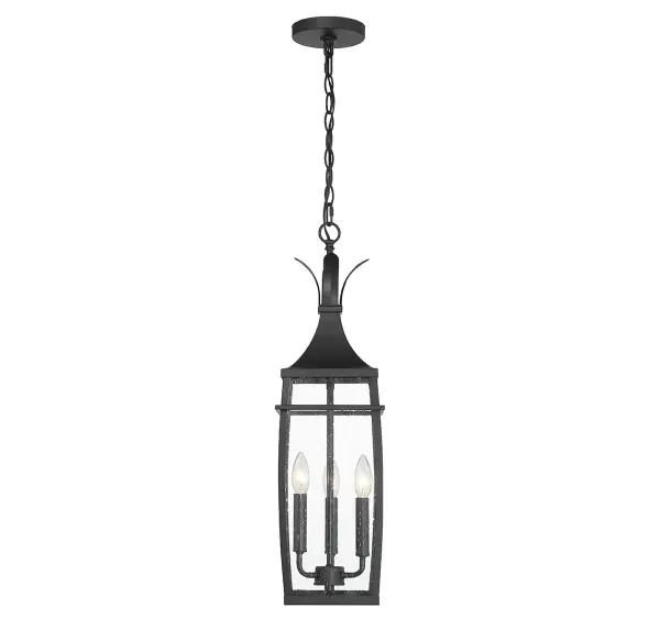 Montpelier 3-Light Outdoor Hanging Lantern in Matte Black - Image 4