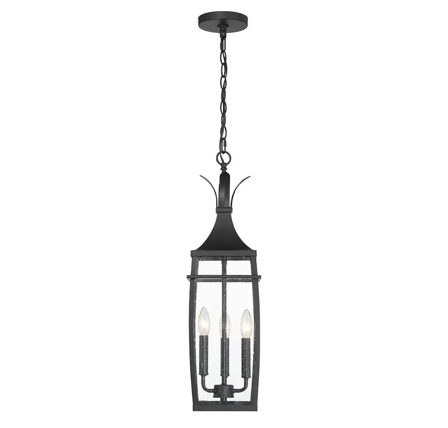 Montpelier 3-Light Outdoor Hanging Lantern in Matte Black - Image 4