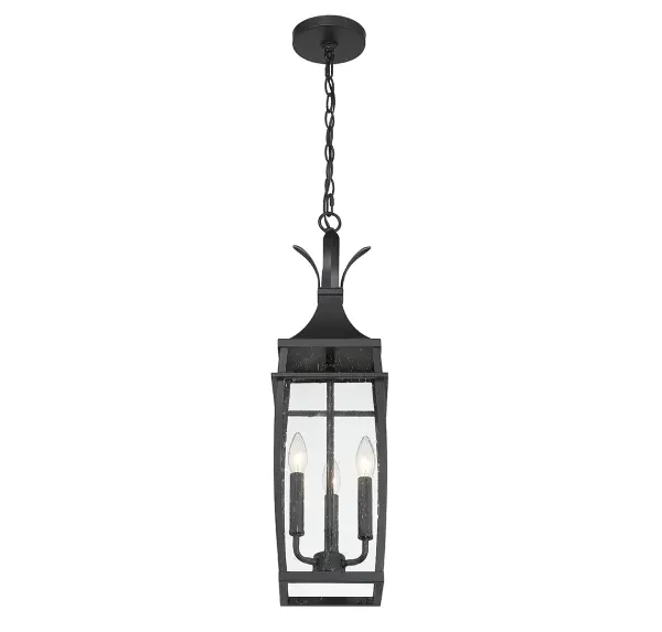 Montpelier 3-Light Outdoor Hanging Lantern in Matte Black - Image 5