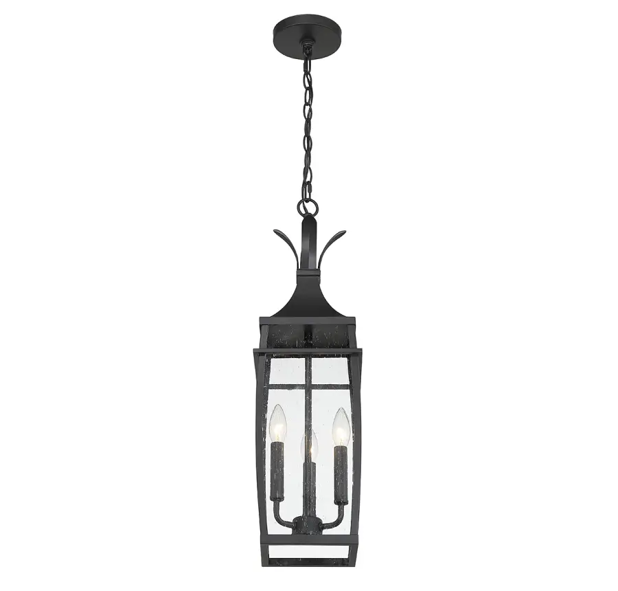 Montpelier 3-Light Outdoor Hanging Lantern in Matte Black - Image 5