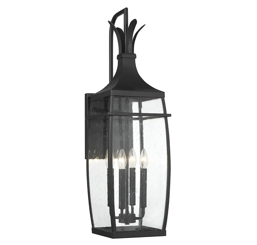 Montpelier 4-Light Outdoor Wall Lantern in Matte Black - Image 1
