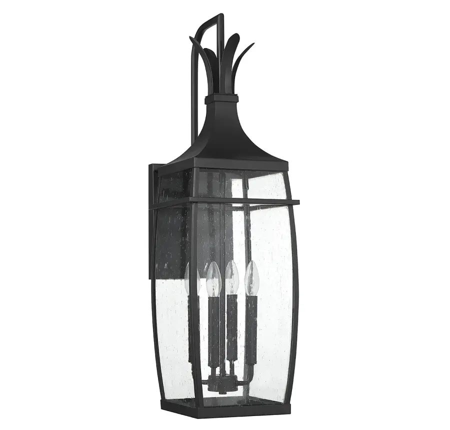 Montpelier 4-Light Outdoor Wall Lantern in Matte Black - Image 2