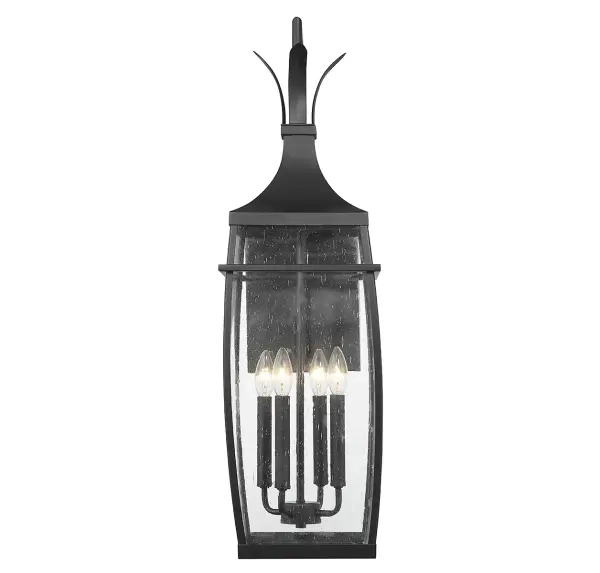 Montpelier 4-Light Outdoor Wall Lantern in Matte Black - Image 3