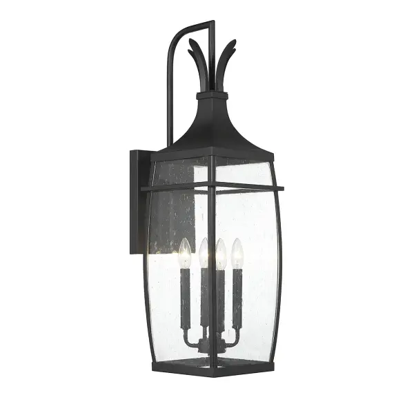 Montpelier 4-Light Outdoor Wall Lantern in Matte Black - Image 4