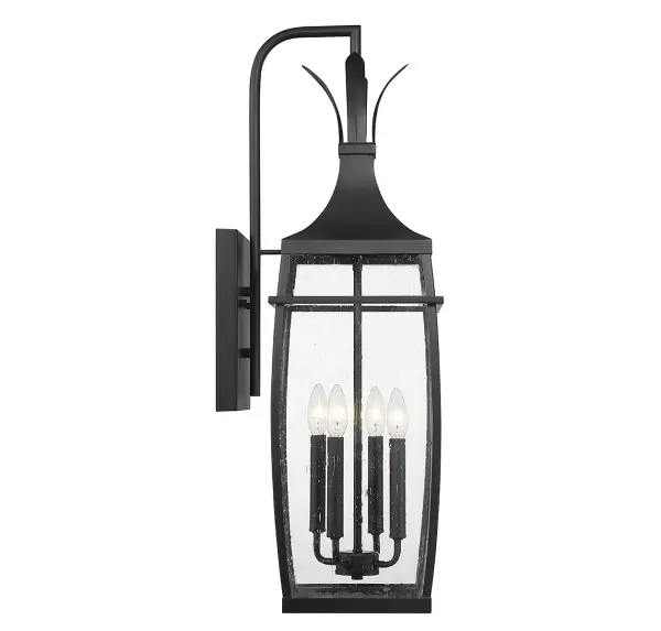 Montpelier 4-Light Outdoor Wall Lantern in Matte Black - Image 5