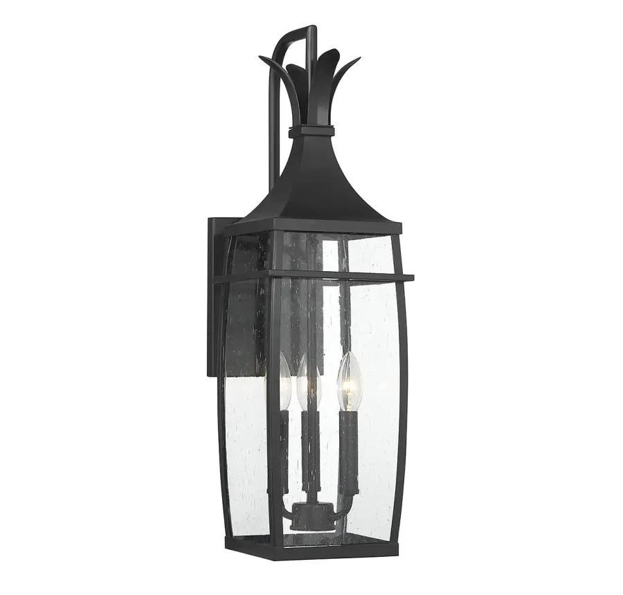 Montpelier 3-Light Outdoor Wall Lantern in Matte Black - Image 1