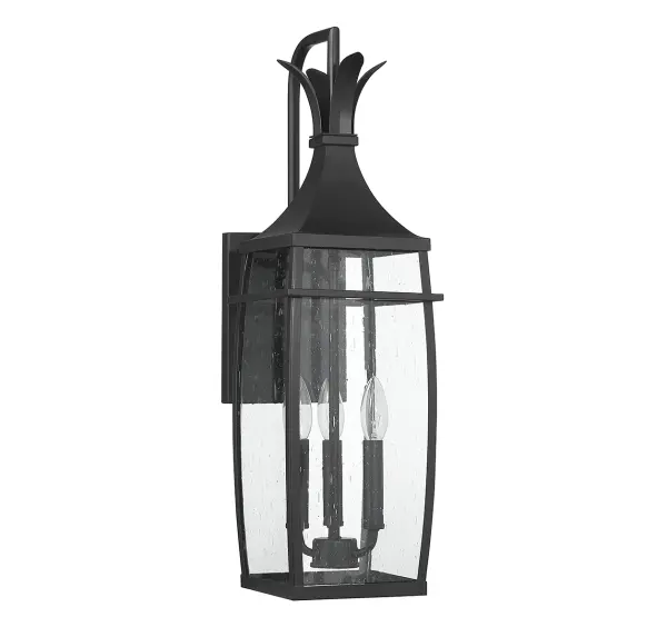 Montpelier 3-Light Outdoor Wall Lantern in Matte Black - alternate view