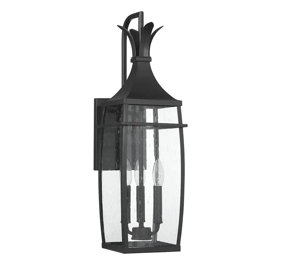 Montpelier 3-Light Outdoor Wall Lantern in Matte Black - Image 2