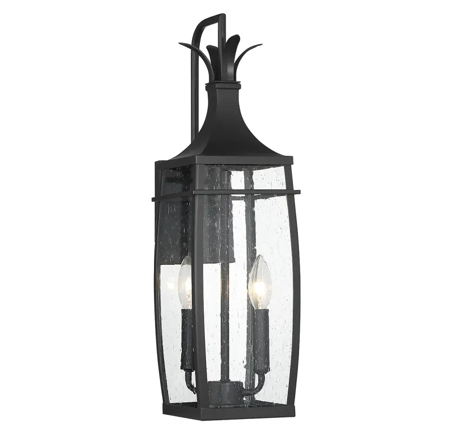 Montpelier 2-Light Outdoor Wall Lantern in Matte Black - Image 1