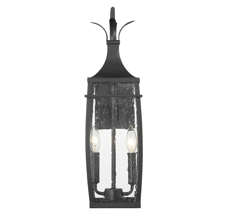 Montpelier 2-Light Outdoor Wall Lantern in Matte Black - Image 3