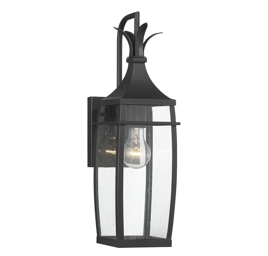 Montpelier 1-Light Outdoor Wall Lantern in Matte Black - Image 1