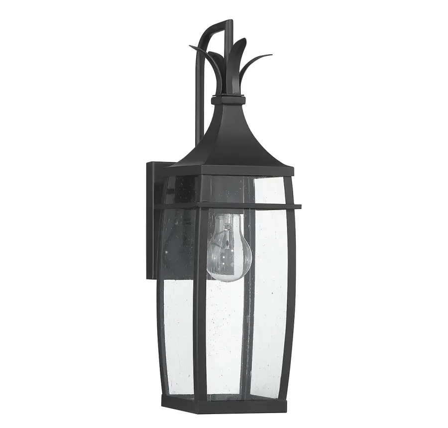 Montpelier 1-Light Outdoor Wall Lantern in Matte Black - Image 2