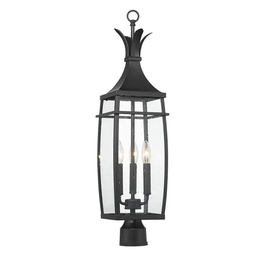 Montpelier 3-Light Outdoor Post Lantern in Matte Black - Image 1