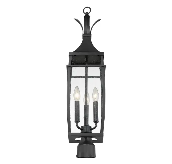 Montpelier 3-Light Outdoor Post Lantern in Matte Black - Image 5
