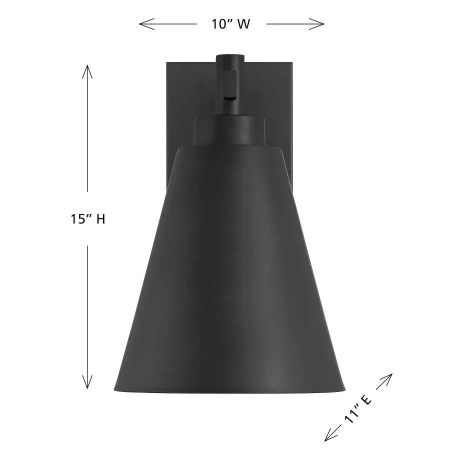 Ryder 1-Light Outdoor Wall Lantern in Matte Black - Image 6