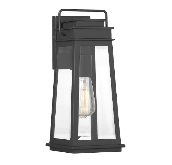 Boone 1-Light Outdoor Wall Lantern in Matte Black - Image 1