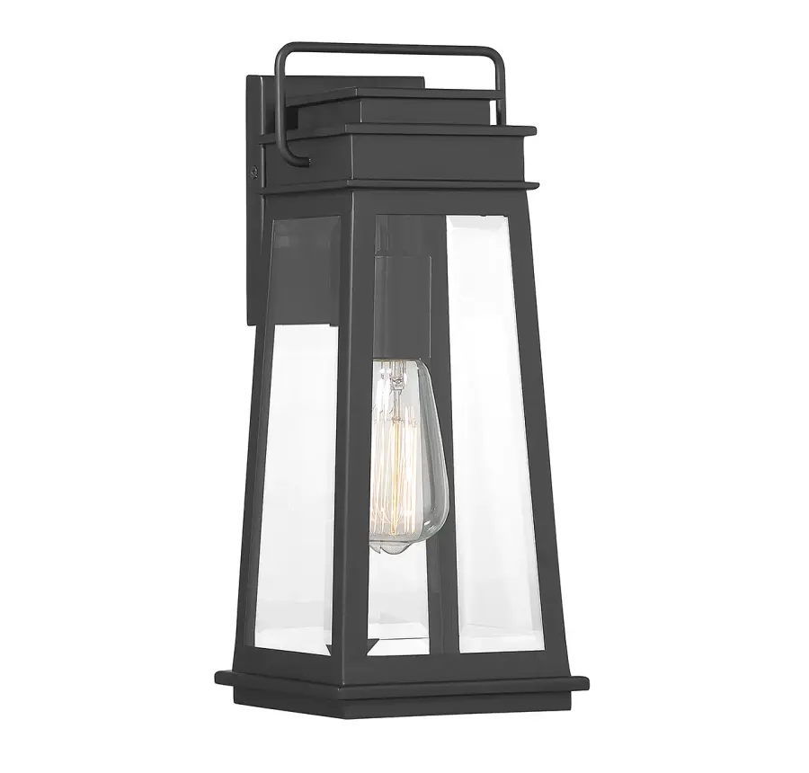 Boone 1-Light Outdoor Wall Lantern in Matte Black - Image 1