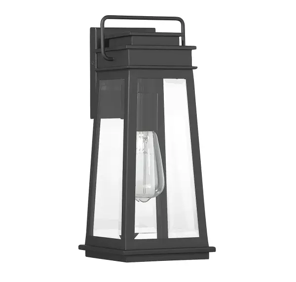 Boone 1-Light Outdoor Wall Lantern in Matte Black - Image 2