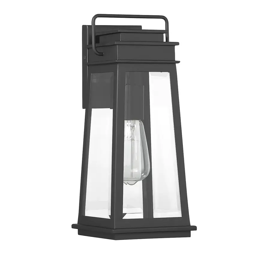 Boone 1-Light Outdoor Wall Lantern in Matte Black - Image 2
